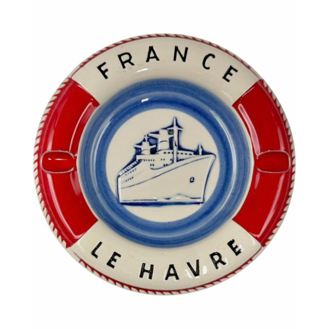 Vintage Ss France Le Havre Ocean Liner Nautical Ashtray For Sale In Washington DC - Image 6 of 11