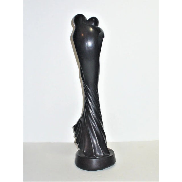 Vintage Mid 20th Century Ebony Wood Carving of Lovers Embracing For Sale In Little Rock - Image 6 of 12