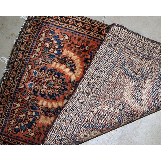 1920s, Handmade Antique Persian Sarouk Rug 2.1' X 3.2' For Sale - Image 4 of 5