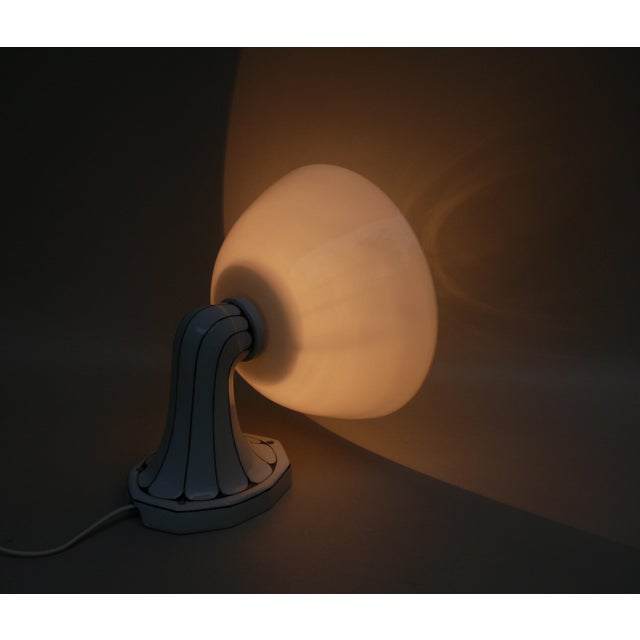 Glass German Wall Lamp in Porcelain and White Cased Glass, 1890s For Sale - Image 7 of 18