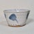 Handmade Flared Studio Pottery Bowl With Blue Botanical Brushstroke Pattern & Milky White Glaze For Sale In Tulsa - Image 6 of 13
