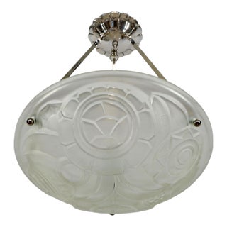 French Art Deco Pendant Light by l'Elf & Degue 1930 France For Sale