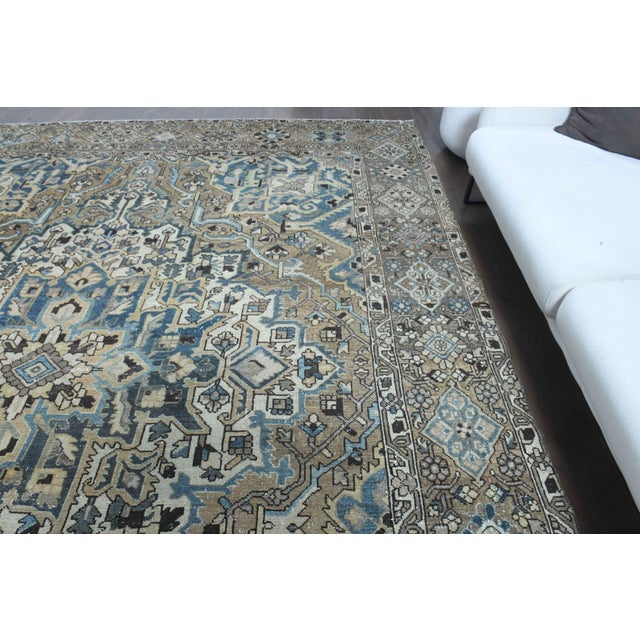 1970s Vintage Persian Handmade Wool Cotton Light Brown Area Rug For Sale - Image 4 of 11