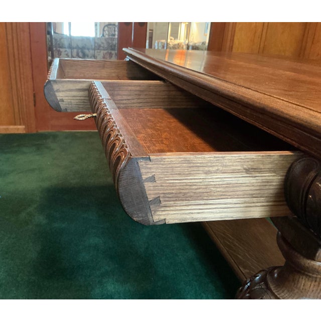Antique Arts and Craft Quarter Sawn Library/ Console Table For Sale - Image 10 of 10