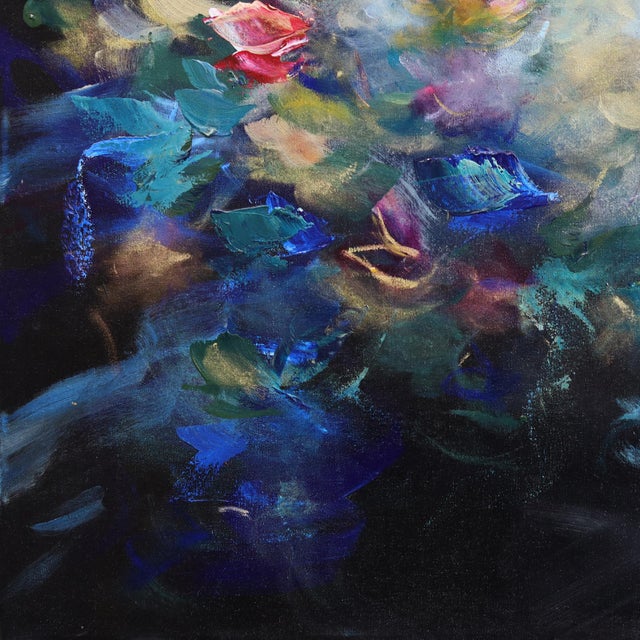Burst of Creativity - Original Bright Abstract Floral Acrylic Painting on Canvas by Vè Boisvert For Sale - Image 4 of 9