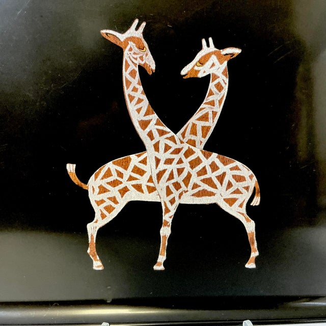 1970s Mid-Century Hollywood Regency Boho Chic Safari Couroc Giraffe Tray, Extra Large. For Sale - Image 6 of 18