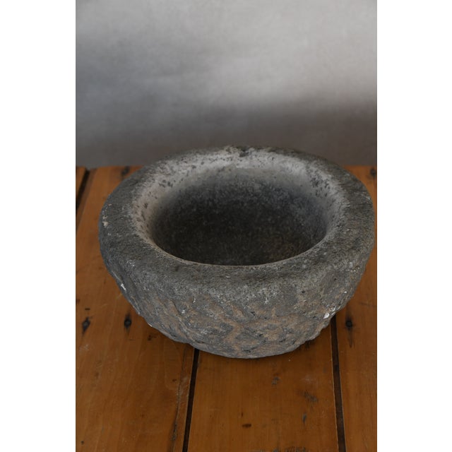 Hand-carved, 20th Century stone vessels with a beautifully weathered surface. Once used for grinding or preparing...
