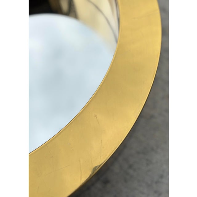 Vintage Curtis Jere Round “Porthole” Brass Mirrors - a Pair For Sale - Image 9 of 11