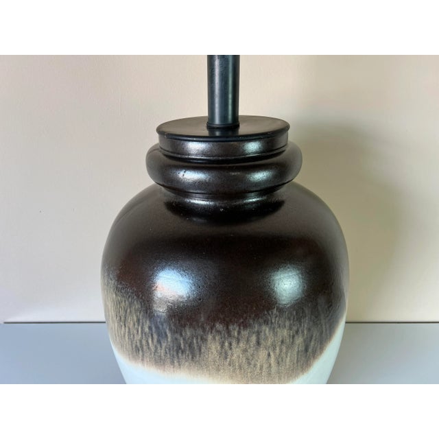Brown Mid-Century Multi Color Ceramic Glazed Table Lamp For Sale - Image 8 of 12