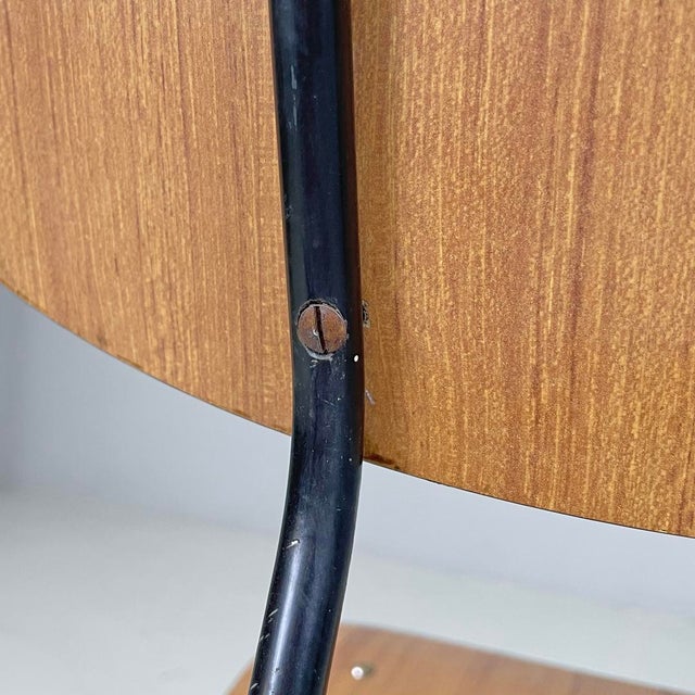 Mid-Century Modern Italian Chairs in Brown Formica and Black Metal, 1960s, Set of 6 For Sale - Image 13 of 18