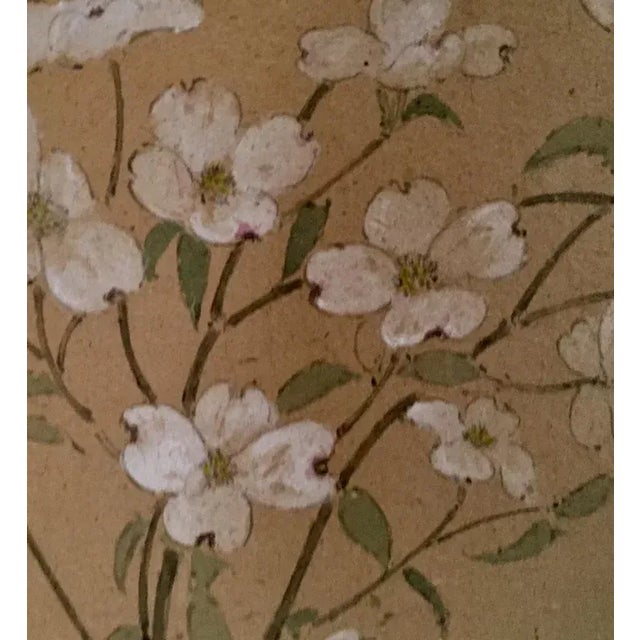 1907 Gouache Flower Painting of Dogwood Branches For Sale - Image 4 of 11