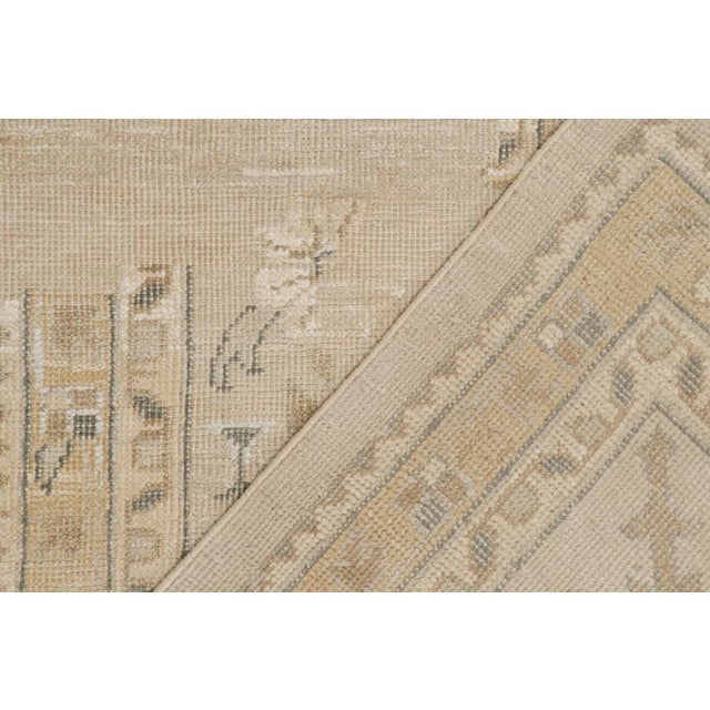Textile Rug & Kilim’s Oushak Style Rug in Beige, Gray and Gold Floral Patterns For Sale - Image 7 of 7