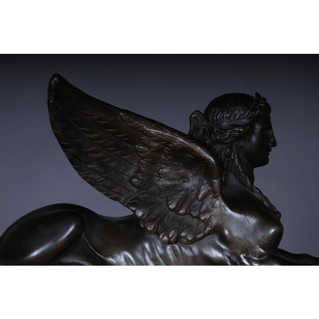 Metal 19th Century Empire Brass Sphinx Chimneys, 1860s, Set of 2 For Sale - Image 7 of 18