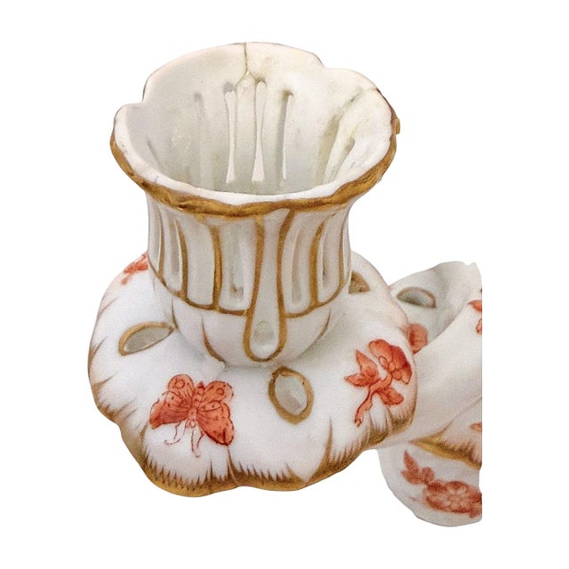Late 20th Century Herend Chinese Bouquet Rust Porcelain Candelabra — Pair For Sale - Image 10 of 11