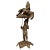 Folk Art Silver Man Holding Umbrella with Bird Sculpture For Sale - Image 9 of 9