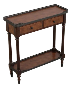 Theodore Alexander 2 Tier Leather Wrapped Console Table