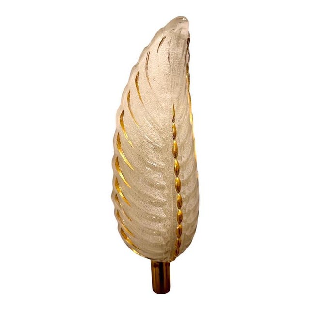1930s Art Deco Ezan Glass Feather Wall Sconces from Atelier Petitot, France, 1935, Set of 2 For Sale - Image 5 of 8