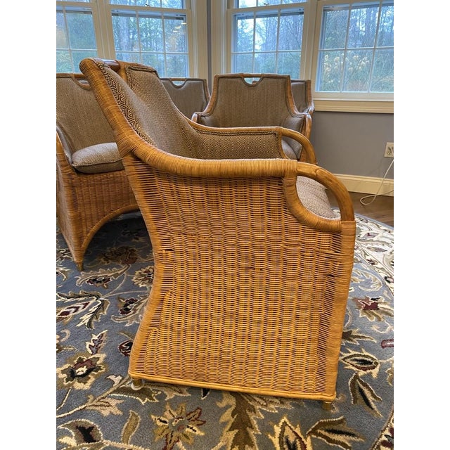 Ralph Lauren Jamaica Woven Wicker Arm Dining Chairs Set of 8 Chairish