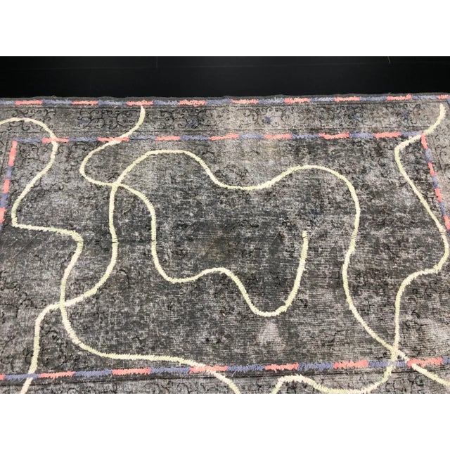 1960s Vintage Home Turkish Gray Wool Rug For Sale - Image 10 of 11