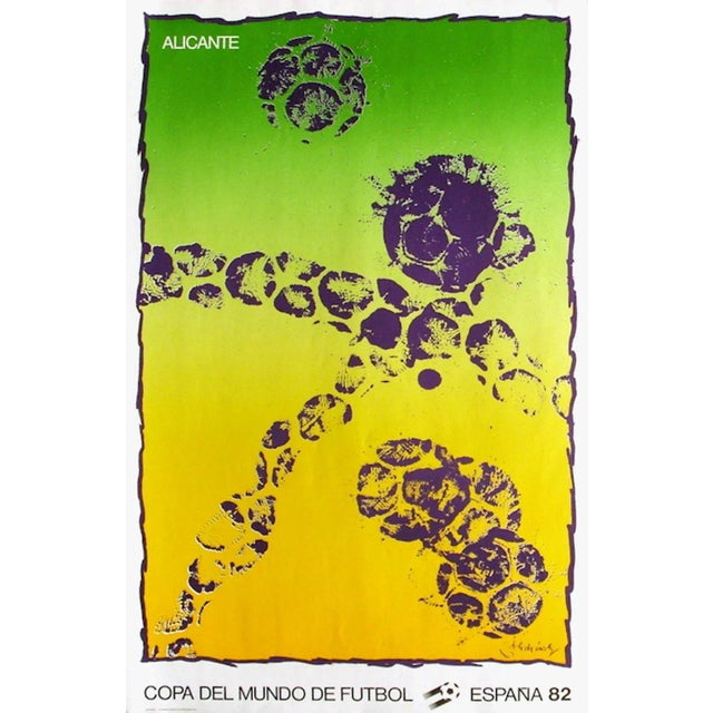 Pierre ALECHINSKY COPA DEL MUNDO DE FUTBOL (Football World Cup) 1982 original lithograph poster on matt poster paper...