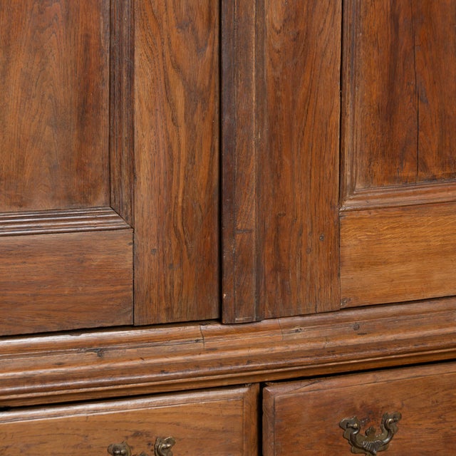 Wood Late 18th Century Swedish Tall Oak Rococo Cabinet For Sale - Image 7 of 12