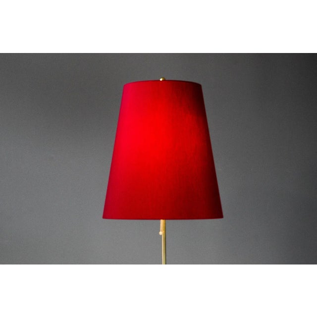 Adjustable Floor Lamp with Fabric Shade, 1950s For Sale - Image 4 of 13