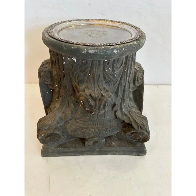 Antique Fois Bois Carved Drinks End Table With 19th Century Silverplate Tray Top For Sale - Image 10 of 10