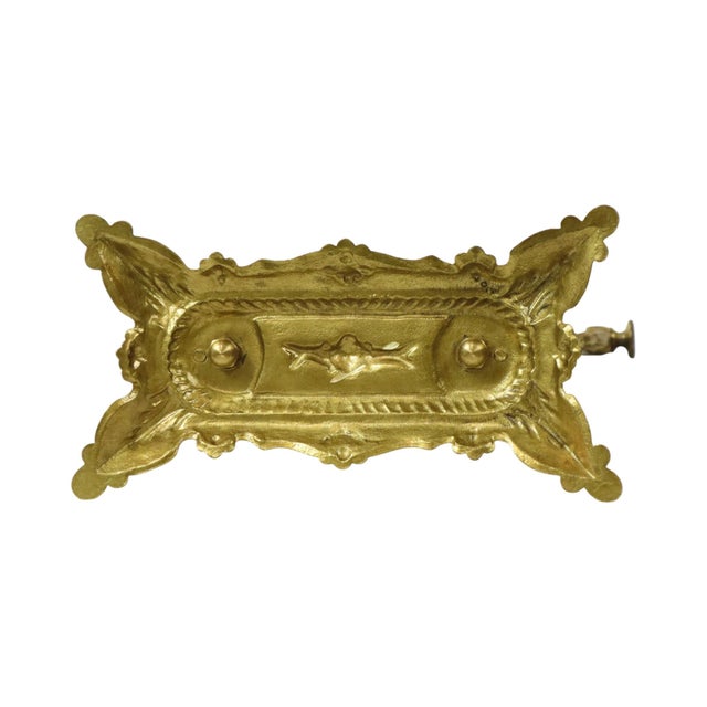 French Baroque Style Gilt Brass Table Mirror, 1950s For Sale - Image 16 of 17