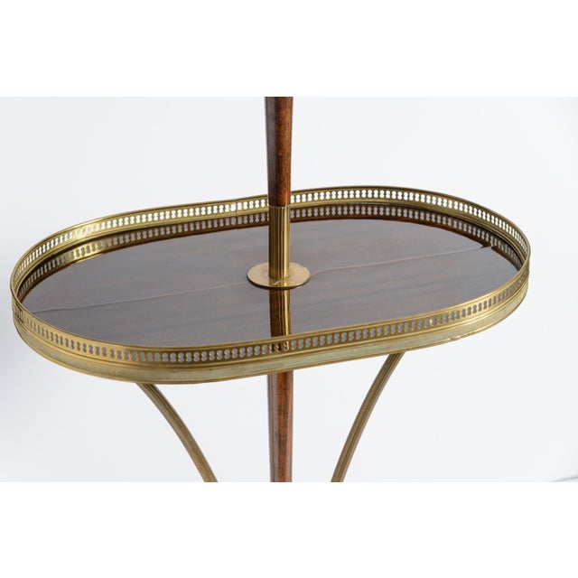 1960s 1960s French Hollywood Regency Brass Gallery Bouillotte Table Floor Lamp For Sale - Image 5 of 14