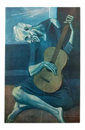 1950s Picasso, Original "The Old Guitarist" Period Lithograph