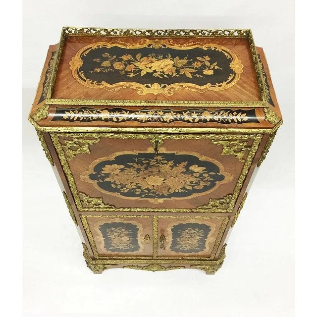 Antique Marquetry Children's Bureau Secretary For Sale - Image 3 of 12