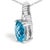 Contemporary .925 Sterling Silver Blue Topaz and Diamond Accent Textured Pendant Necklace - 18" Inches For Sale - Image 3 of 5