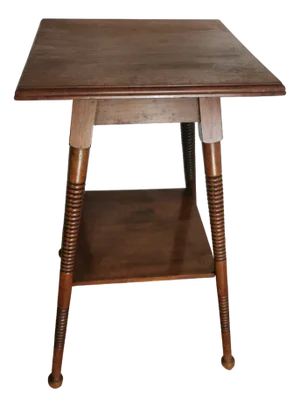 Vintage Art Nouveau Side Table in Oak