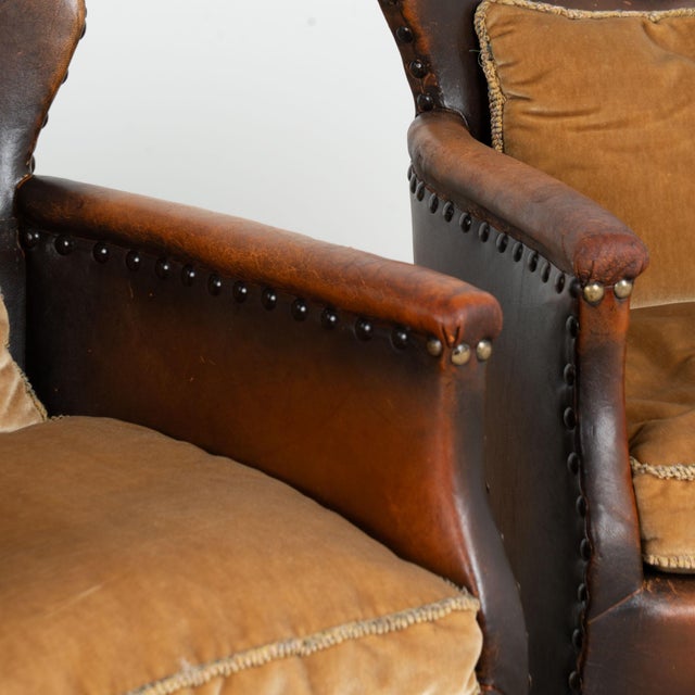 Brown Pair of 20th Century Danish Vintage Leather Club Chairs For Sale - Image 8 of 17