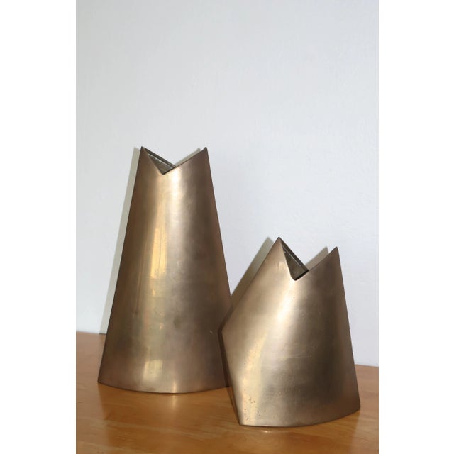 Pair of Brass Vases by James Johnston, 1960s For Sale - Image 4 of 18