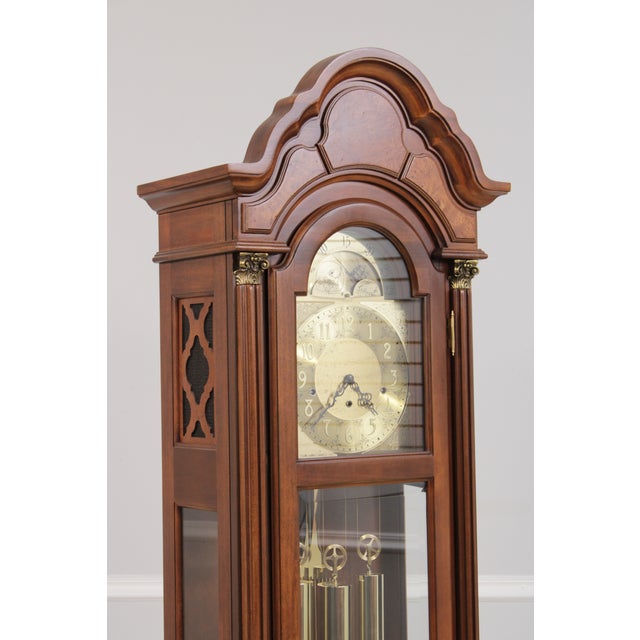 Pearl Cherry Tall Case Grandfather Clock For Sale - Image 11 of 18