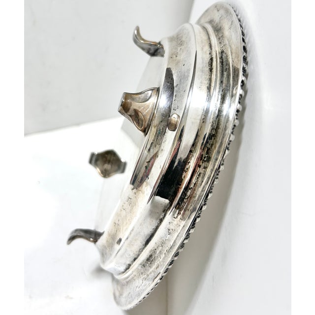 Vintage Silverplate Footed Gallery Serving Tray With Rope Edge – Small Cocktail / Barware Dish / l.b.s. Co. For Sale - Image 11 of 13