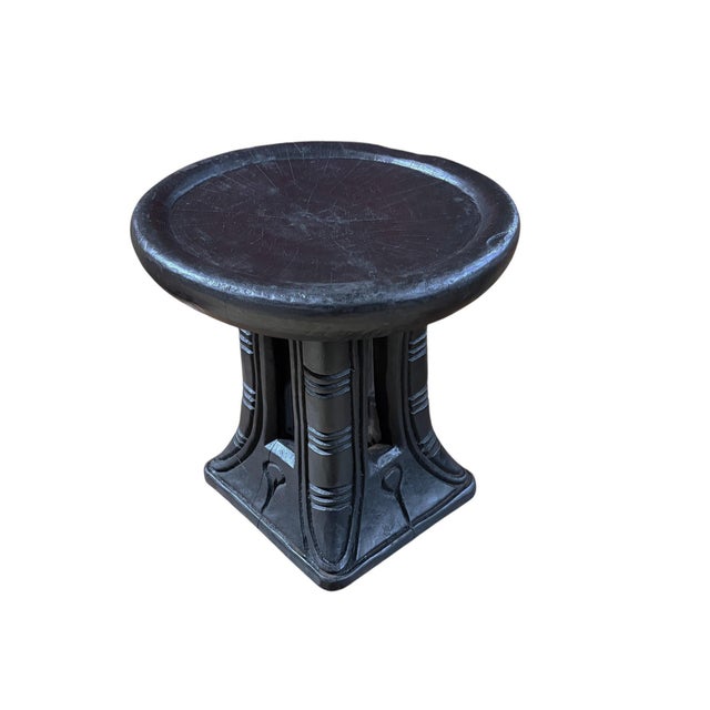 Black Vintage Tribal Nobility Bamileke Stool/Table Cameroon 13" H For Sale - Image 8 of 8