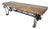 Mid 20th Century Rustic Industrial Wrought Iron Butcher-Block Bench For Sale