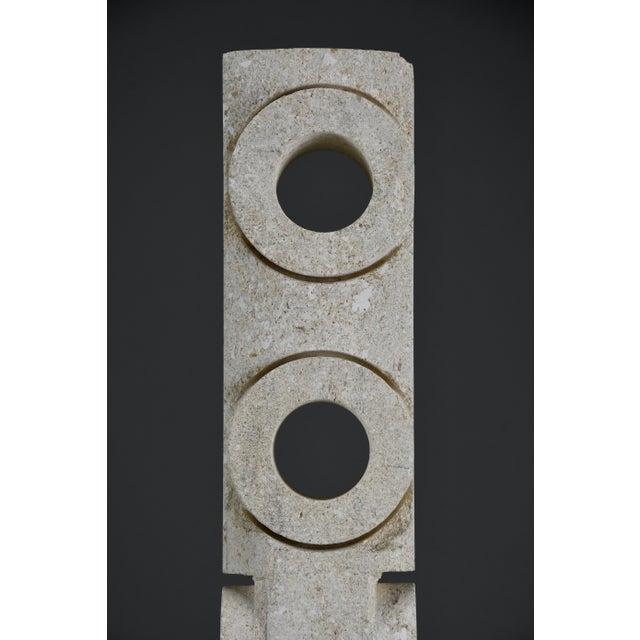 Alberto Cabiddu, Postmodern Totemic Sculpture, 1997, Pietra di Vicenza For Sale - Image 11 of 14