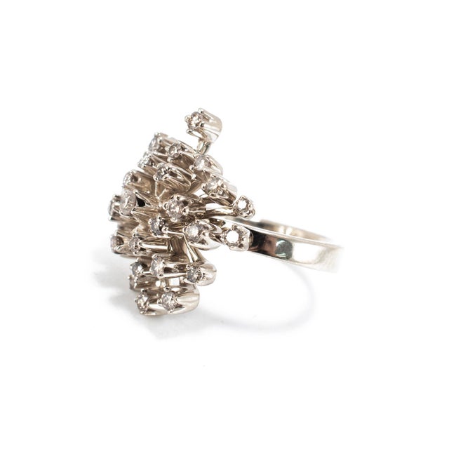 H. Stern H. Stern Snow Flake 18k Noble Gold 1.23ct Diamond Rose Pink Gold Cocktail Ring, Size 5 For Sale - Image 4 of 9