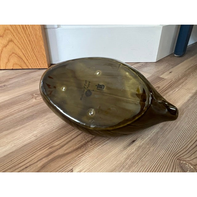 Vintage Green Glazed Ceramic Duck Planter Made in Portugal for f.t.d.A For Sale In New York - Image 6 of 9