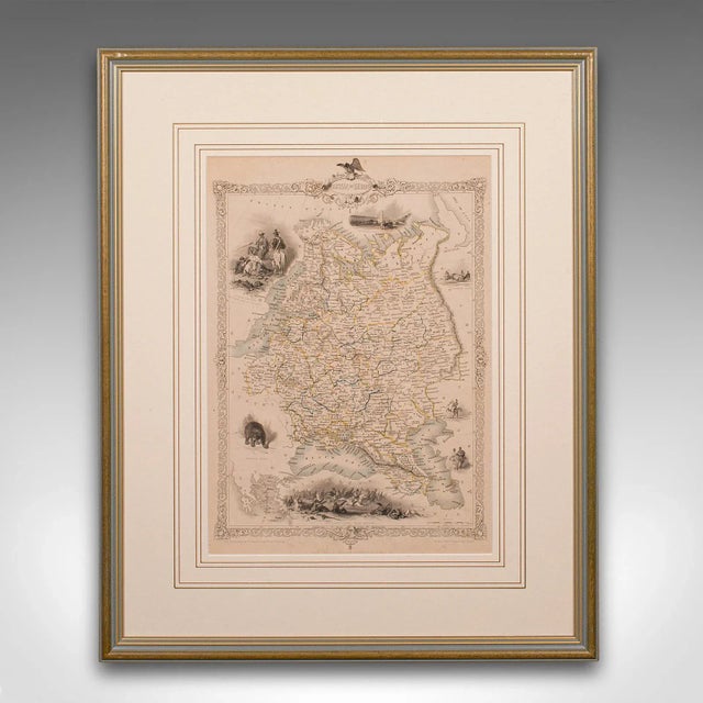 This is an antique lithography map of Western Russia. An English, framed atlas engraving of cartographic interest by John...