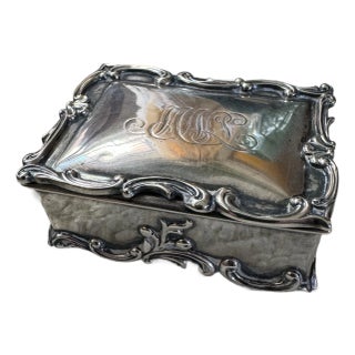Antique Gorham Sterling Silver Desk Top Double Postage Stamp Box For Sale