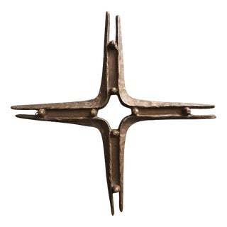 Brutalist Cross in Bronze For Sale