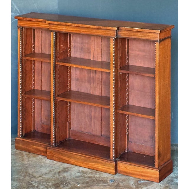 Edwardian Breakfront Bookcase of Mahogany From England For Sale - Image 11 of 12