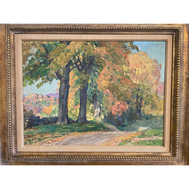George Laurence Nelson (1887–1978) Autumn Woodland, 1955 Original oil on board, signed and dated by artist and presented...