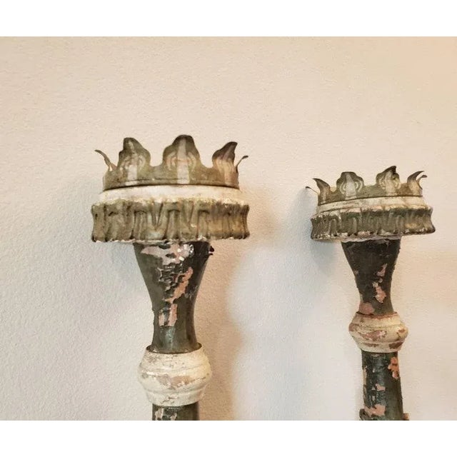 18th Century French Ecclesiastical Processional Candlestick Torch - a Pair For Sale In Dallas - Image 6 of 11