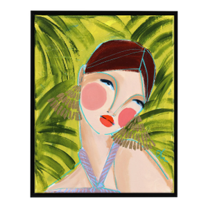 Miss Priss Palms 4 - Colorful Abstract Figurative Portrait Painting Original Artwork by Lindsey McCord