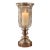 Ralph Lauren Home Silver-Tone Metal & Cut-Pattern Glass Hurricane Candle Holder For Sale